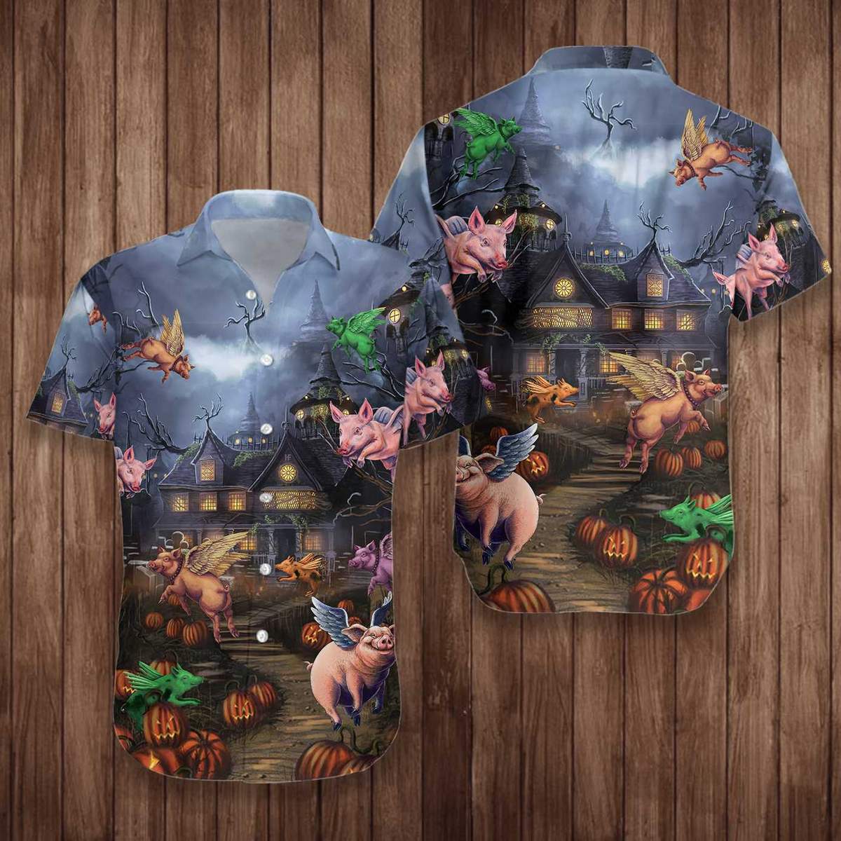 Scary Pigs Can Fly Hawaii Shirt Unisex Adult Ha66619