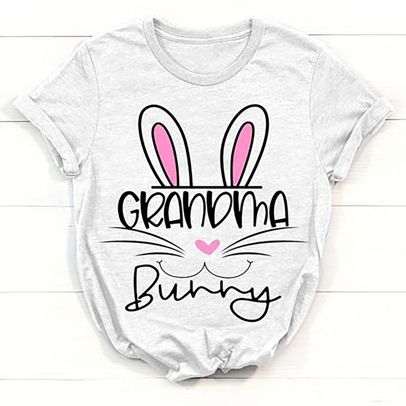 Personalized Grandma Bunny T-Shirt, Personalized Easter Shirt, Custom Mama Easter Shirt, Custom Grandkids Name Shirt,  Easter Shirt For Gr