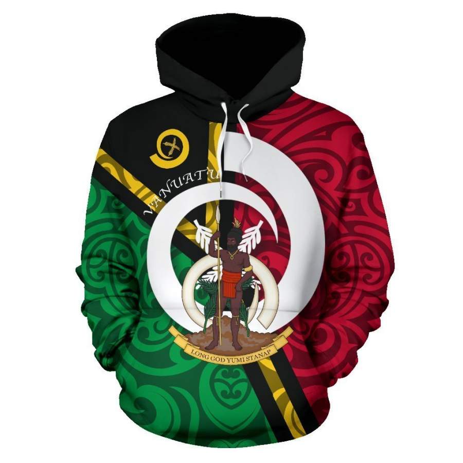 Vanuatu Flag Design All Over Hoodie NVD1198