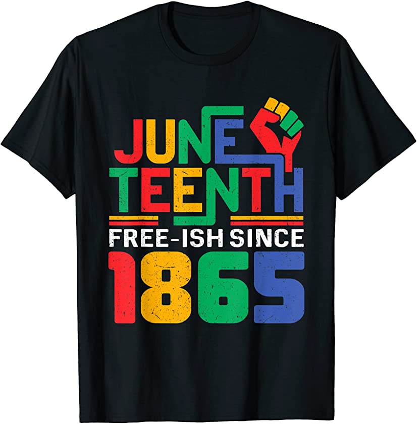 Black Queen Juneteenth Celebrating Freedom 1865 Flag T-Shirt