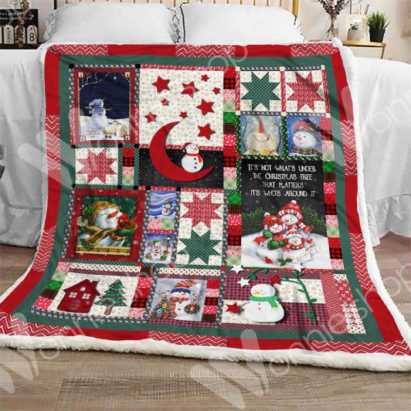 Snowman Christmas Sherpa Blanket OCT0901 82O36