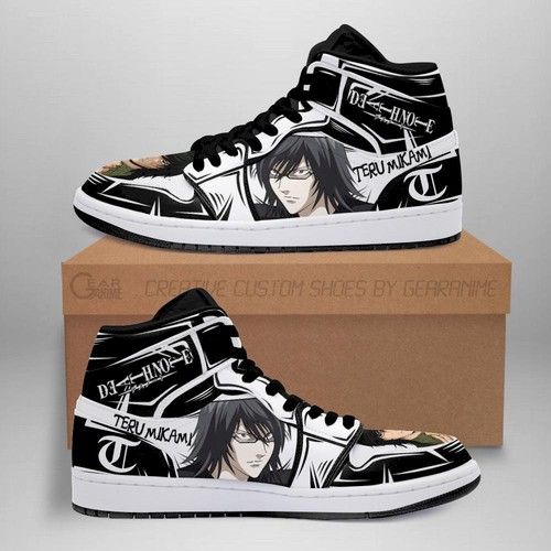 Light teru mikami jordan sneakers custom death note anime shoes fan mn