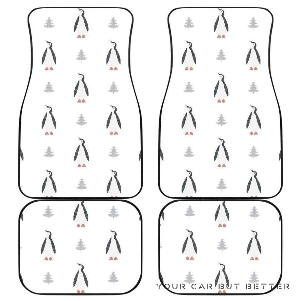 Penguin Pattern Front And Back Car Mats 045109 Personalized Car Seat Floor Mat Custom Print