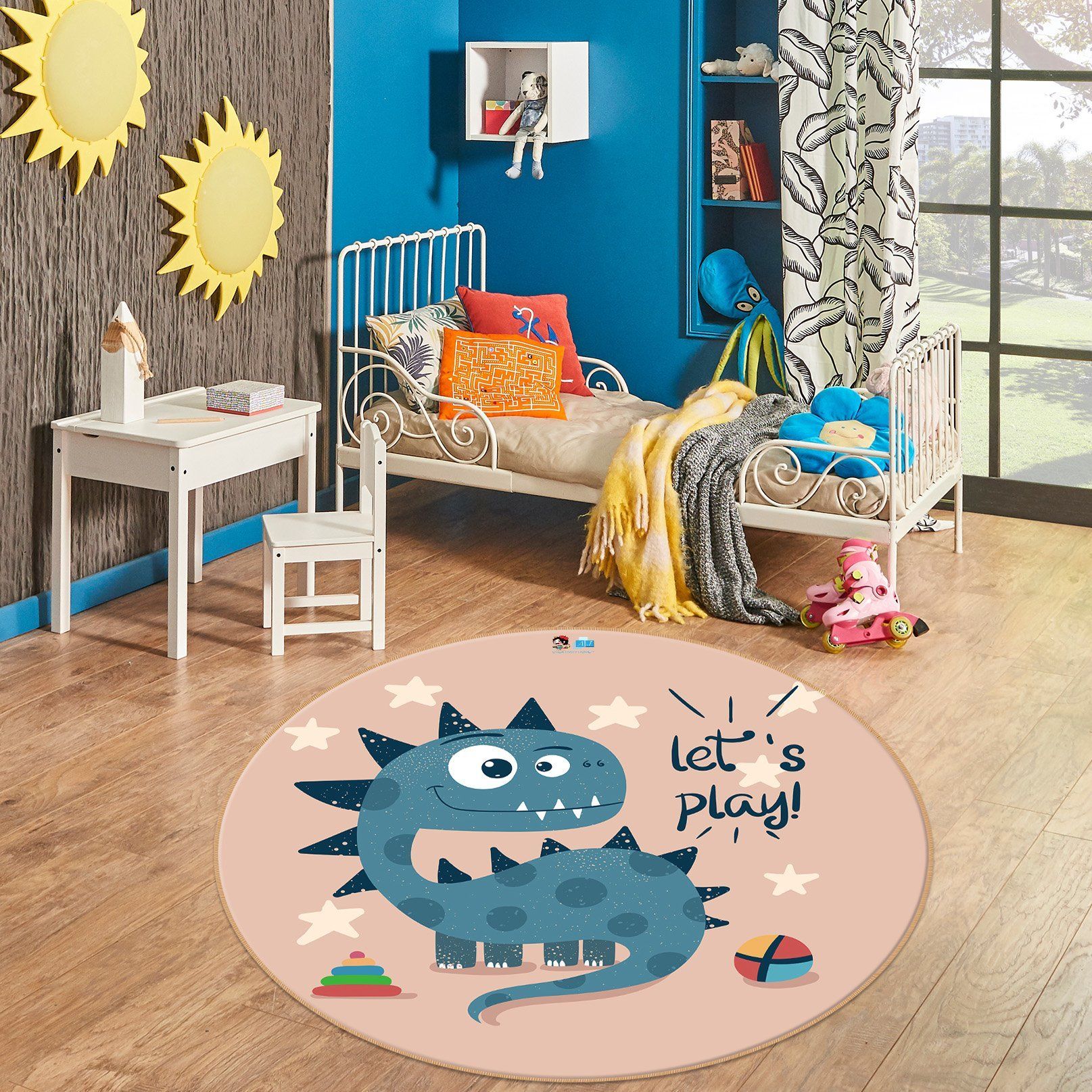 3D Dinosaur 74253 Round Rug – Round Carpet Home Decor