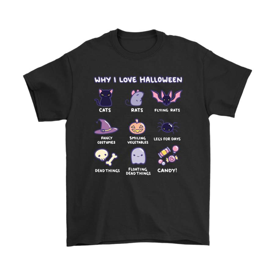 Why I Love Halloween Cute Cats Rats Fancy Costumes Candy Shirts