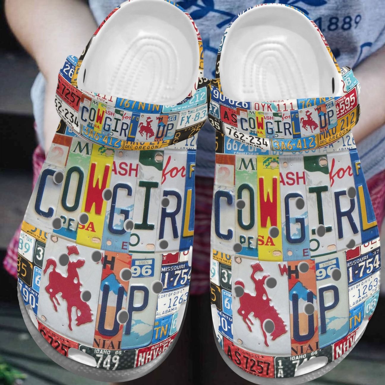 Cowgirl Personalize Clog, Custom Name, Text, Fashion Style For Women, Men, Kid, Print 3D Whitesole Cowgirl Up