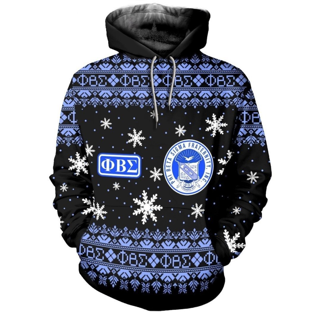 Fraternity Hoodie – Christmas Snow Ball Phi Beta Sigma Black Hoodie