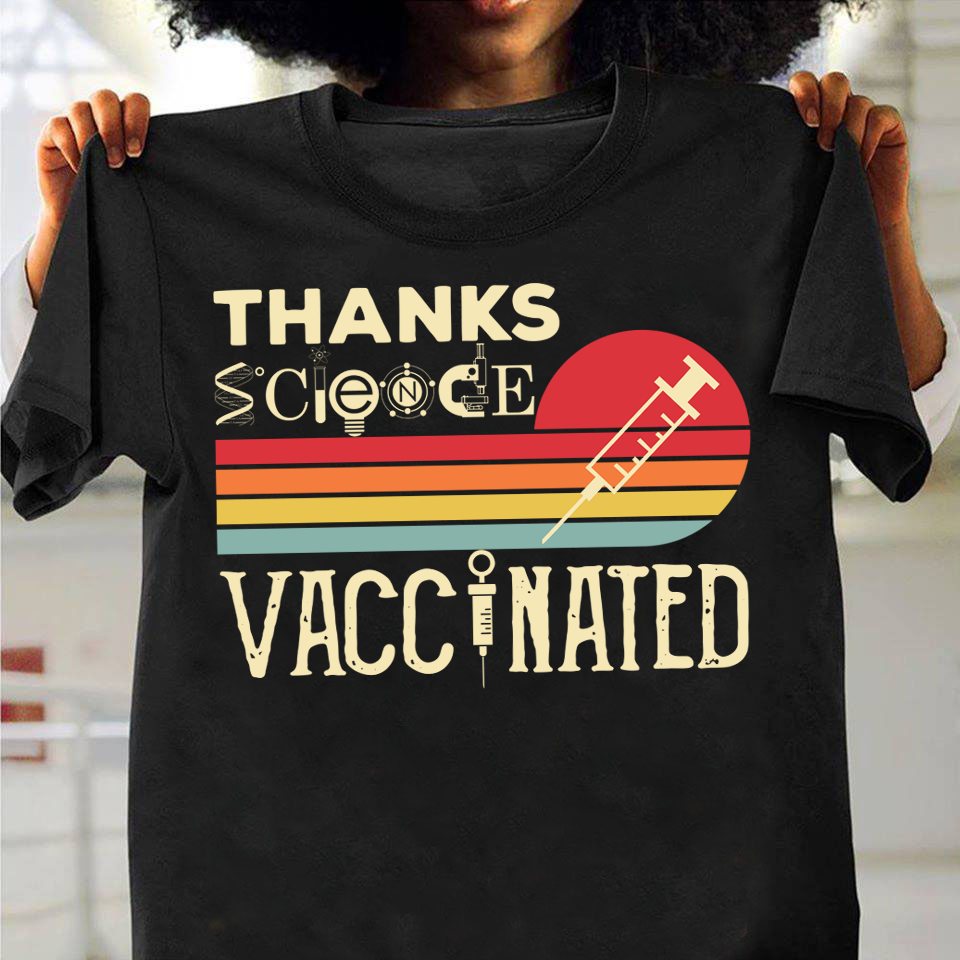 Vintage Retro Thanks Science Vaccinated Gift Standard/Premium T-Shirt