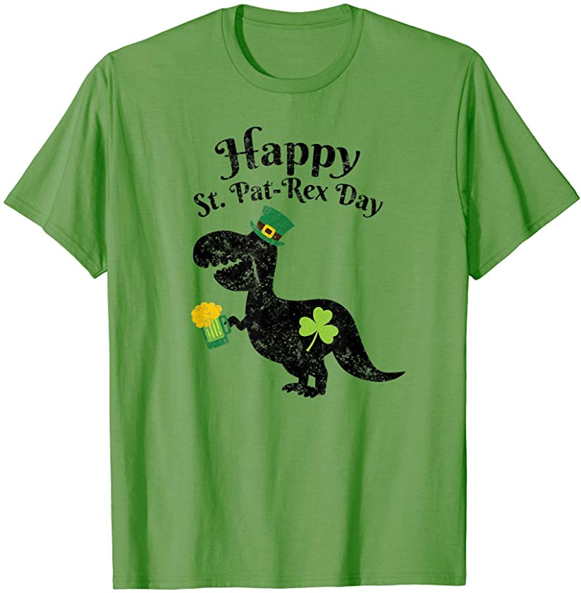 Vintage Happy Saint Pat Rex St. Patrick’s Day T-Rex Beer T-Shirt