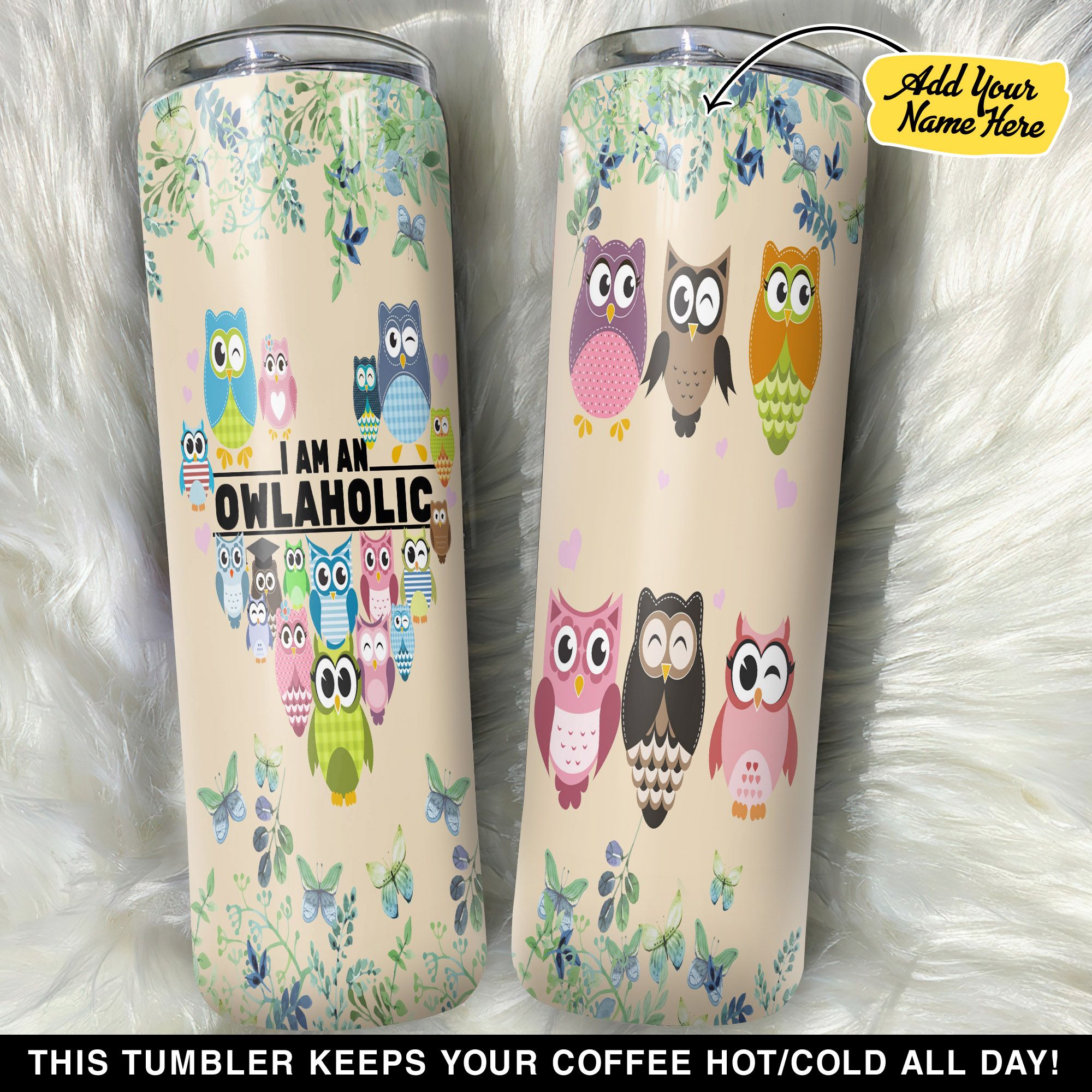 Personalized Owls Animals Heart GS0203529OD Skinny Tumbler