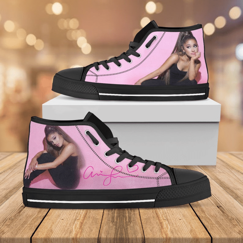 Ariana Grande Custom Singer Custom Painted Shoes Positions Casual Shoes Adult Shoes High Top Canvas Shoes