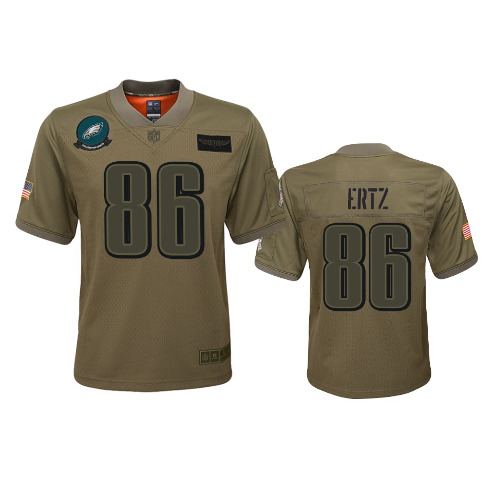 Youth Philadelphia Eagles Zach Ertz Camo 2019 Salute To Service Game Jersey