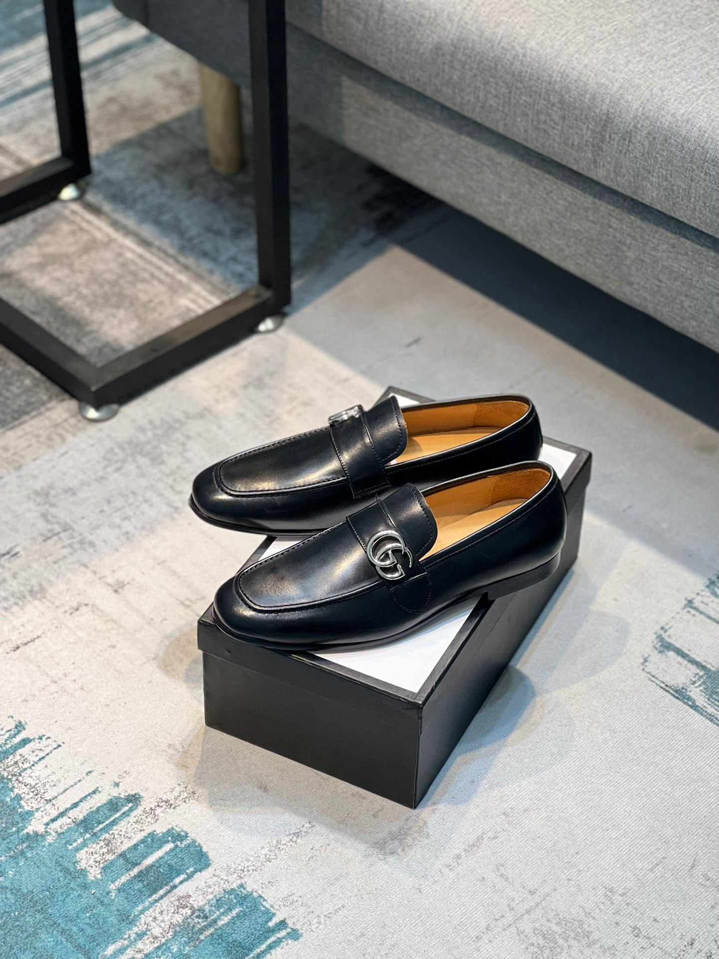 Gucci Leather Loafer With Double G In Black PR-812134