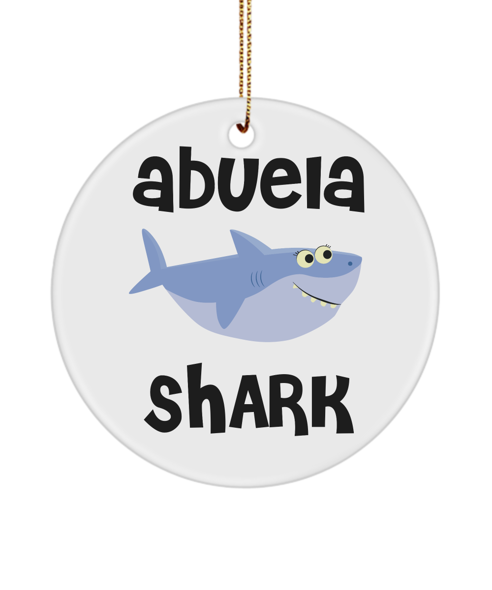 Abuela Shark Christmas Tree Ornament Ceramic