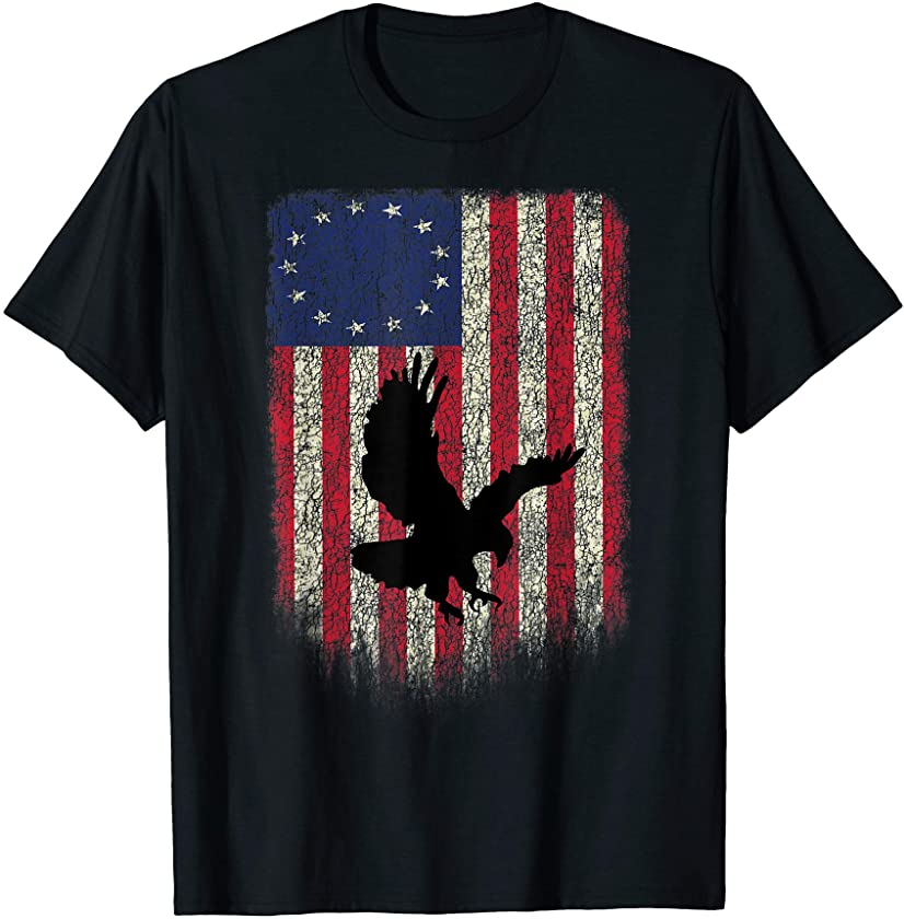 Betsy Ross American Revolutionary War Flag T Shirt Vintage