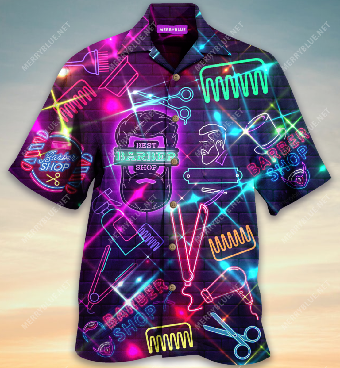 Look Into Neon Barber Shop Unisex Hawaii Shirt Ha46135