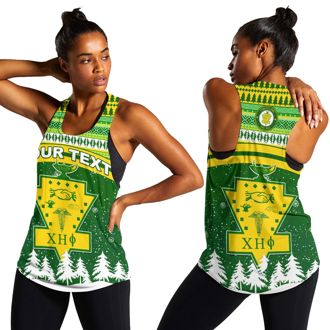 (Custom Personalised) Chi Eta Phi Christmas Women Racerback Tank African Pattern Lt13