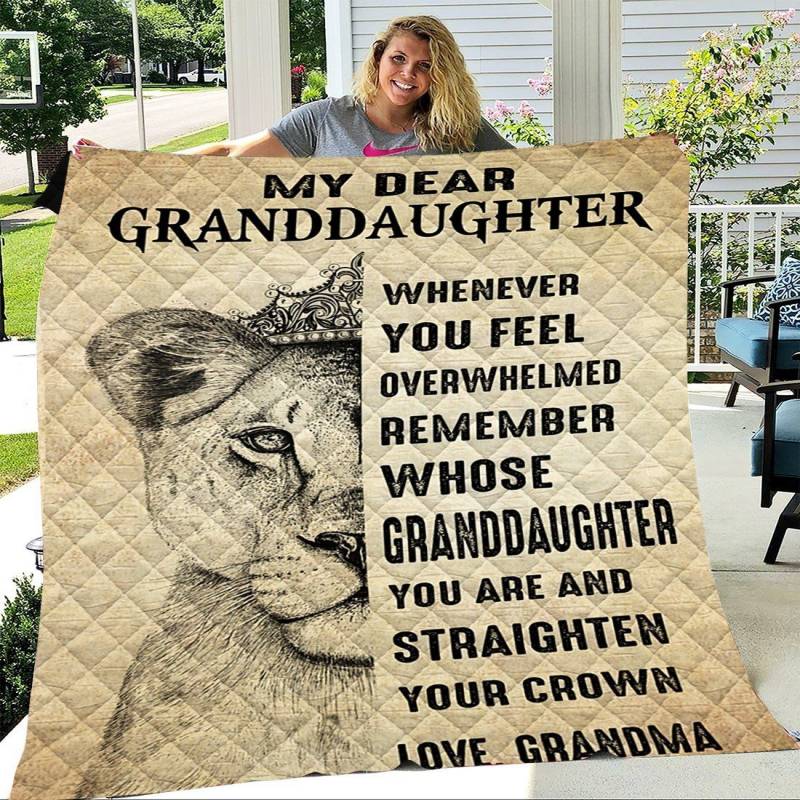 To My Granddaughter Lion Quilt Blanket Quilting Fabric Sets