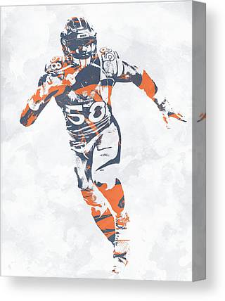 Von Miller Denver Broncos Pixel Art 30 Joe Hamilton Canvas Print