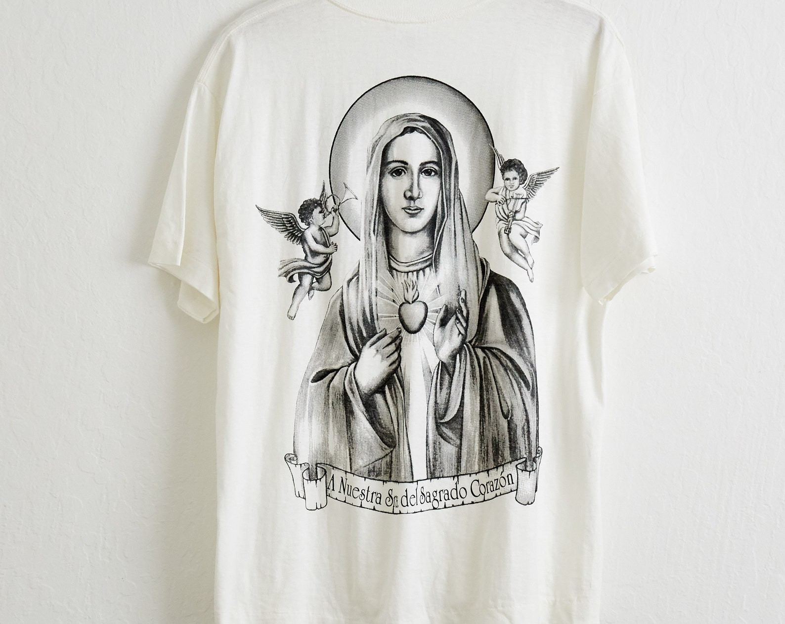 Vtg 1990 Mexican Catholic T Shirt  L Tee Hip Hop Rap Tee Chicano Pride Cholo Azteca Orgullo Vato Kanye West God