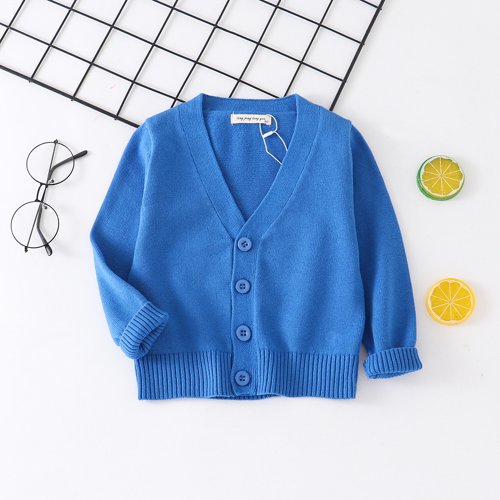 Children’s Sweaters V-neck Single-breasted Baby Cotton Wool Sweaters Clothes Teenager Children Clothing roupa infantil menina alx