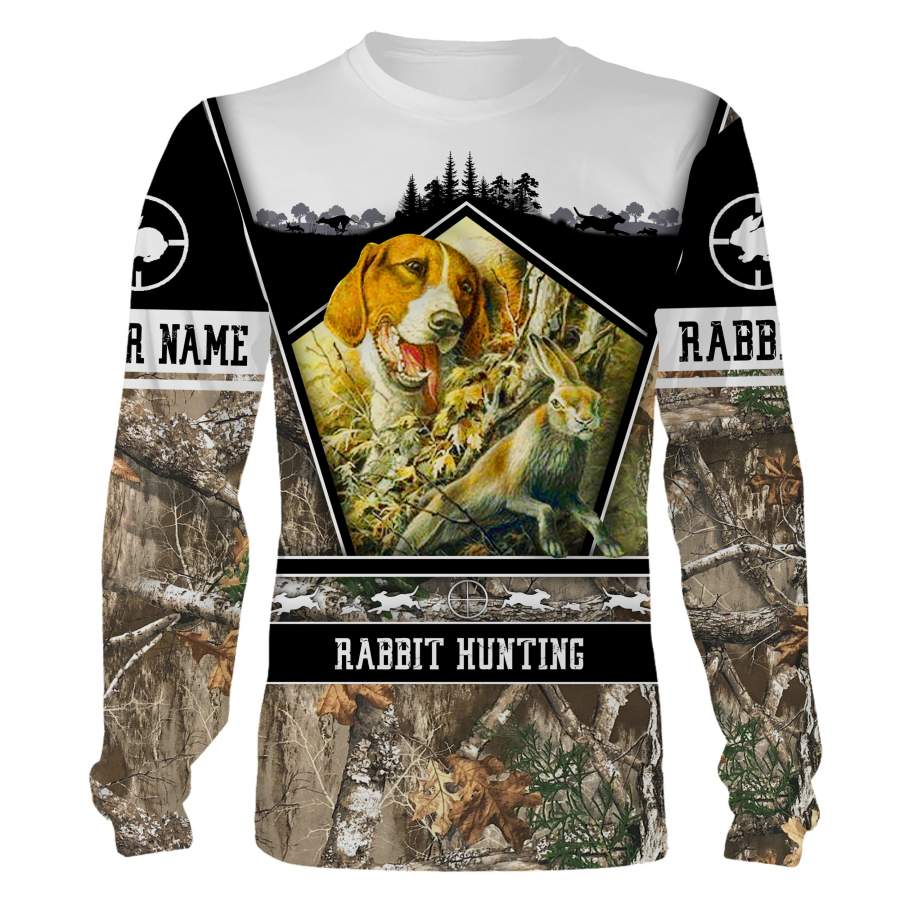 Rabbit hunting with beagles custom Name 3D All over print Sweatshirt, Hoodie, zip up hoodie, Long sleeves, T-shirt – Gift ideas for Rabbit hunter – FSD538