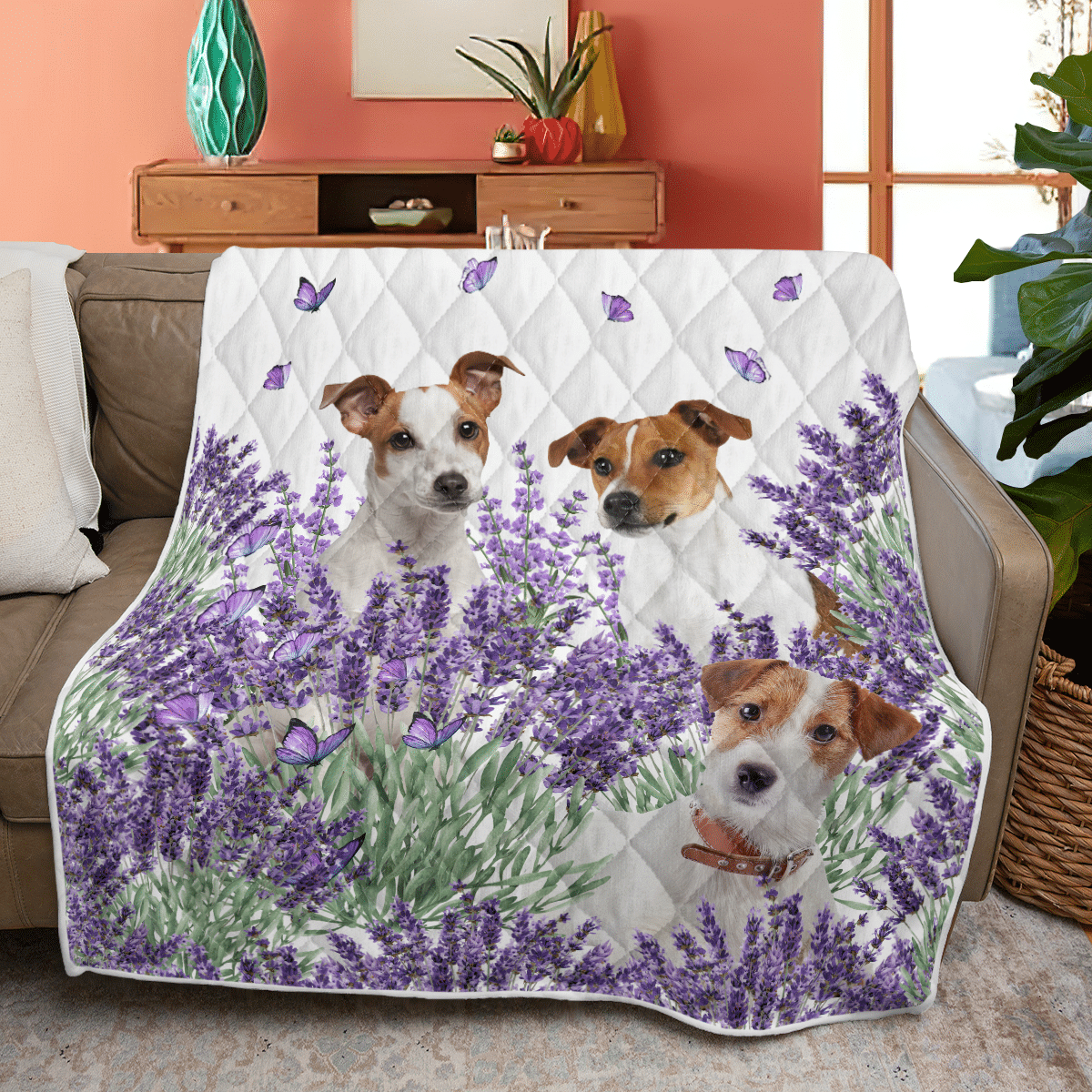 Jack Russell Lavender Quilt – Blanket