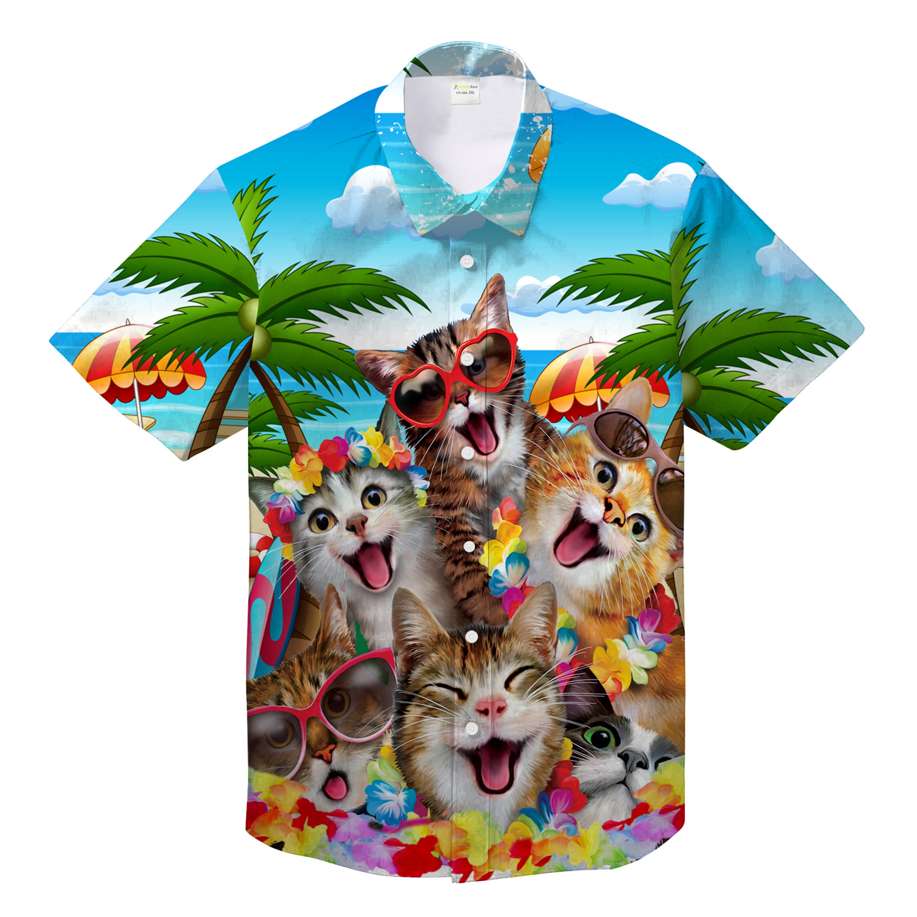 Cute Cats Beach Party Unisex Hawaii Shirt Ha45120