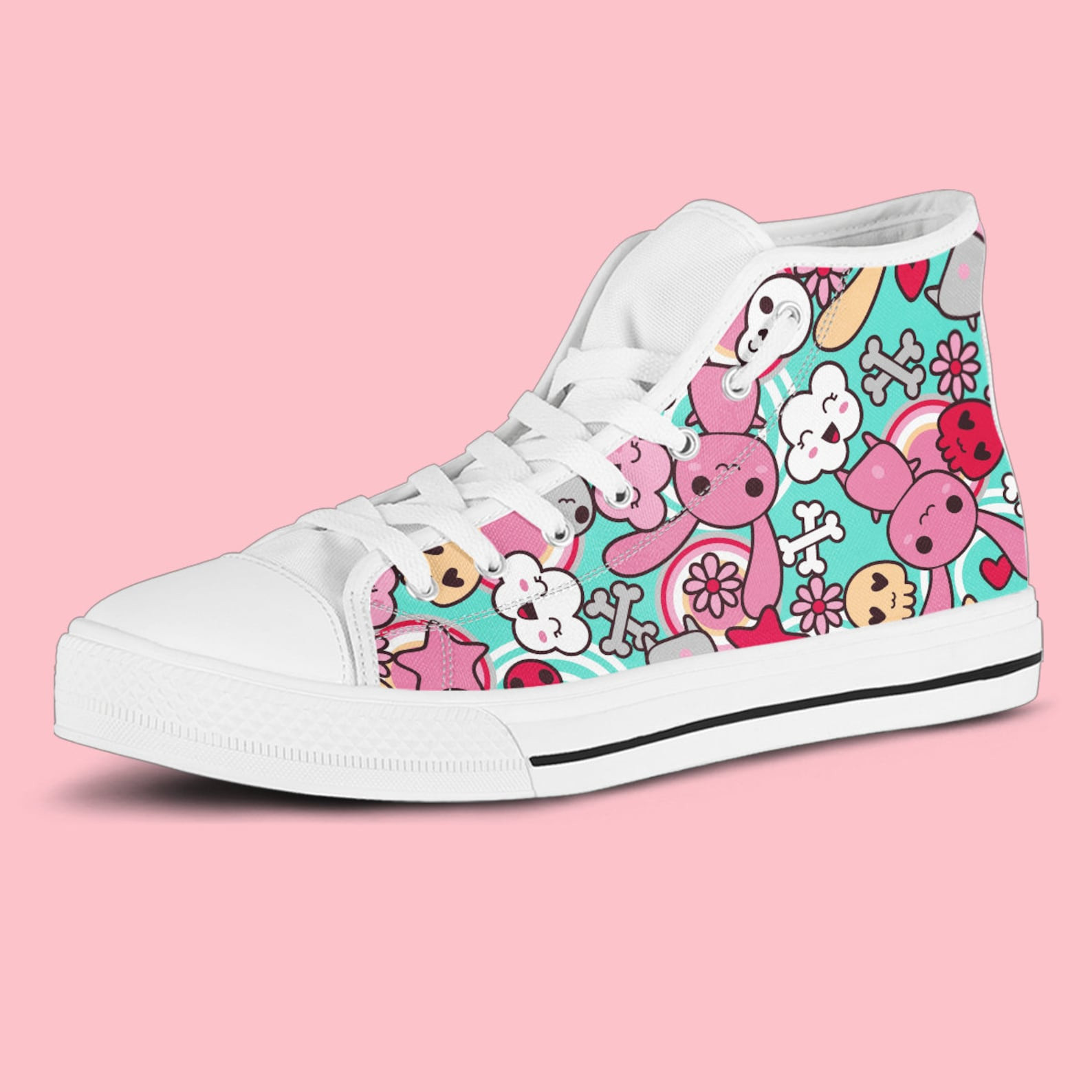 Kawaii Pastel Goth Bunny Pastel Aesthetic Blue High Top Shoes