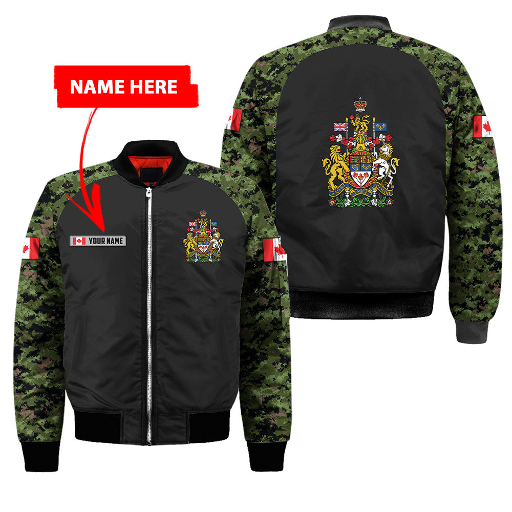 Personalized Name Xt Canada Coat Of Arms 3D All Bomber Jacket Pd16032103