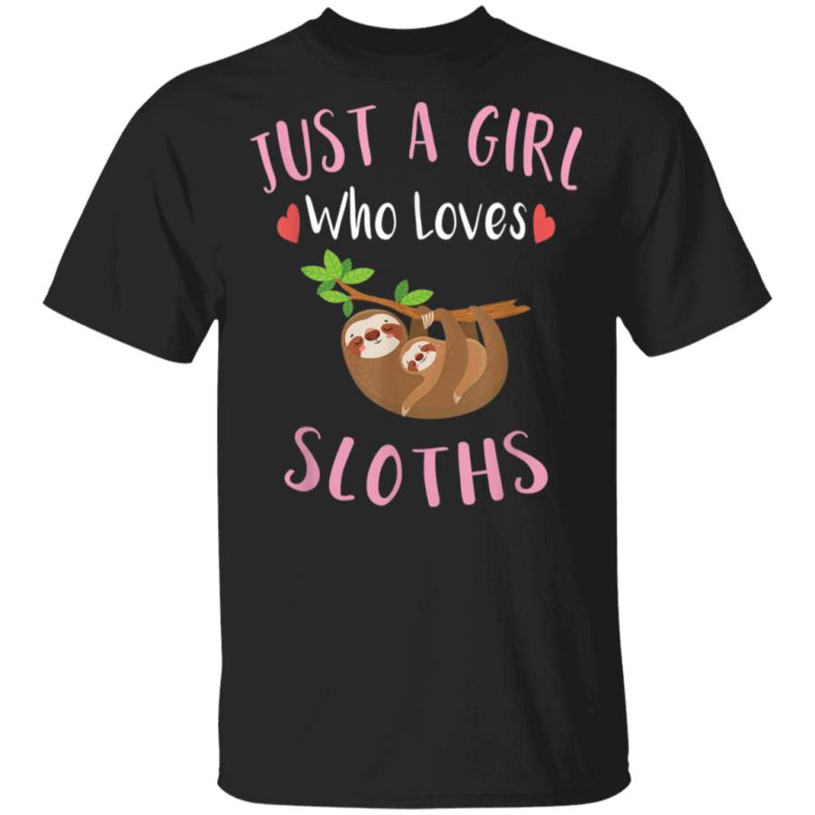 Cute Sloth Graphic TShirt Gift Just a Girl Who Loves Sloths T-Shirt