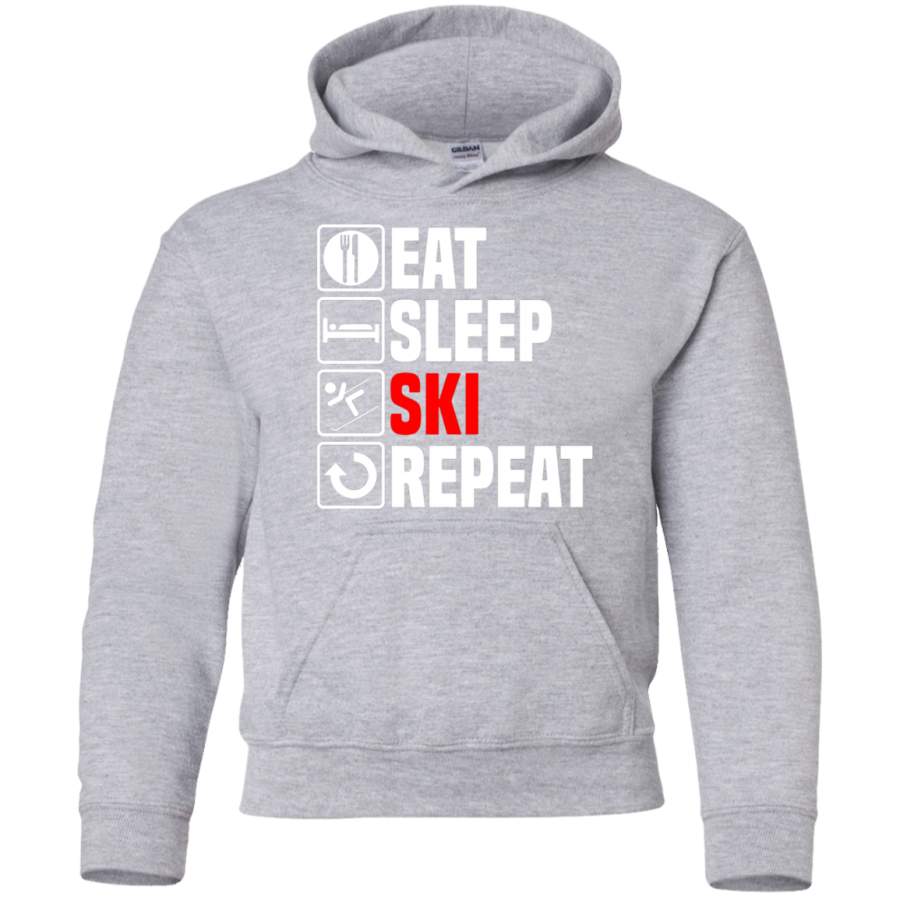 AGR Eat-Sleep-Ski Youth Pullover Hoodie