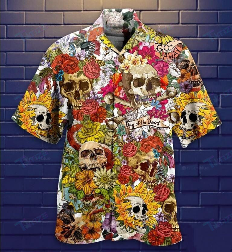 Skull Day Of The Dead Flower All Over Printed Hawaii Shirt Size S Ha20046