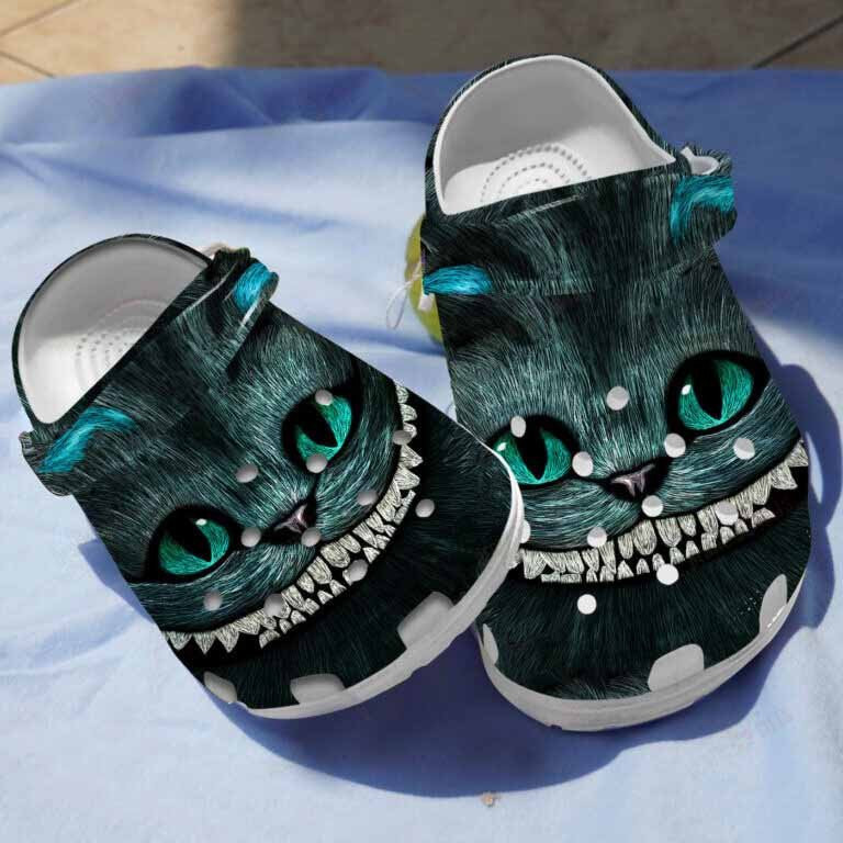 Cat With Creepy Smiling Clogs Shoes Gifts For Halloween Birthday