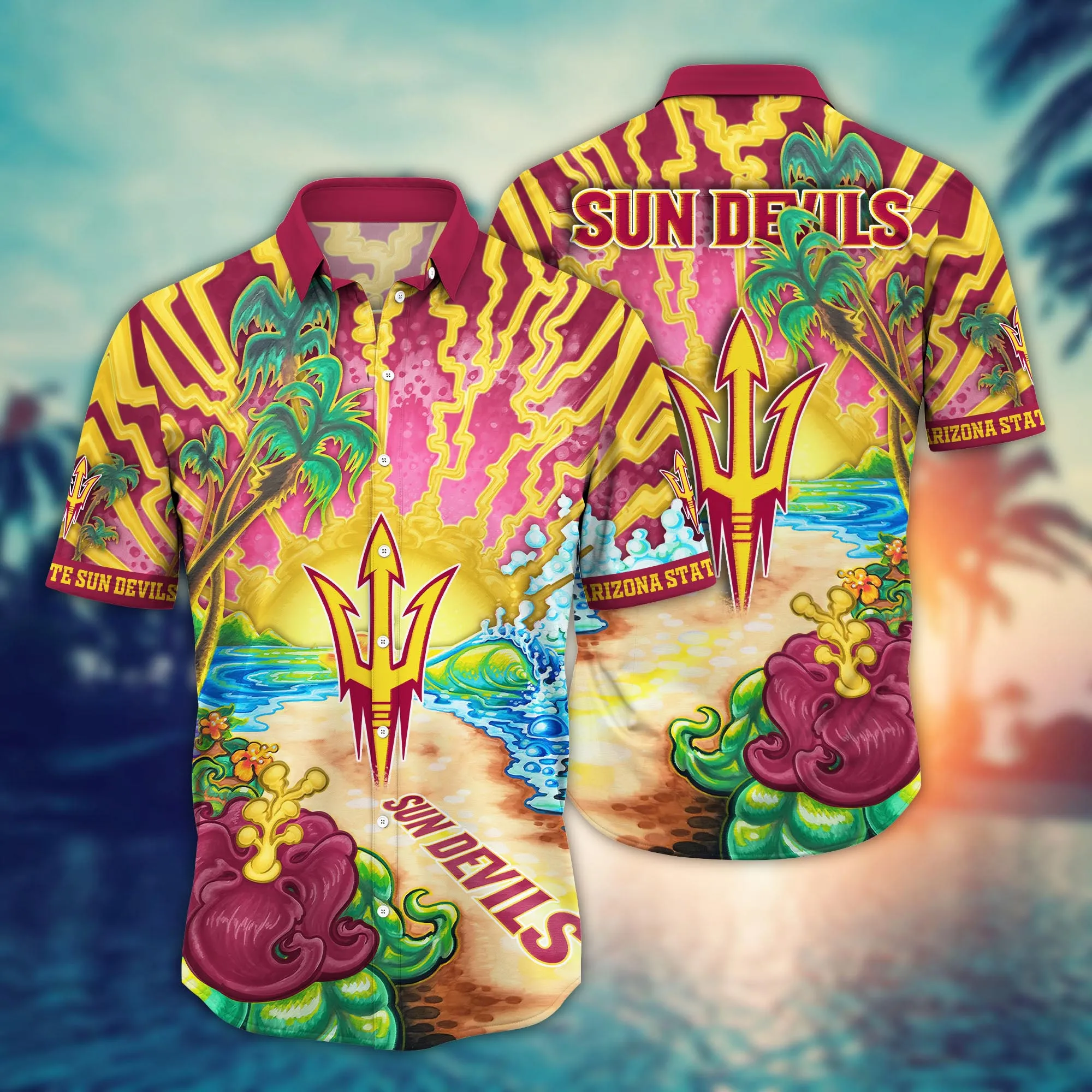 Arizona State Sun Devils NCAA Hawaiian Shirt Solsticetime Aloha Shirt