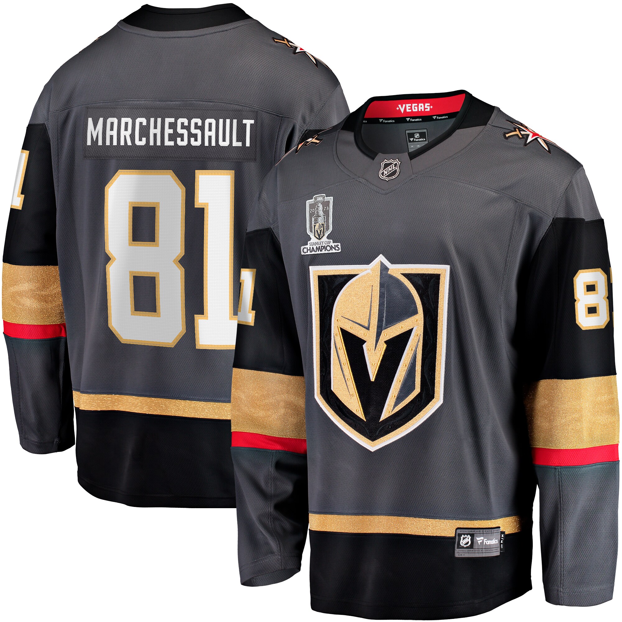 Men's Vegas Golden Knights Jonathan Marchessault Black 2023 Stanley Cup Champions Alternate Breakaway Player Jersey