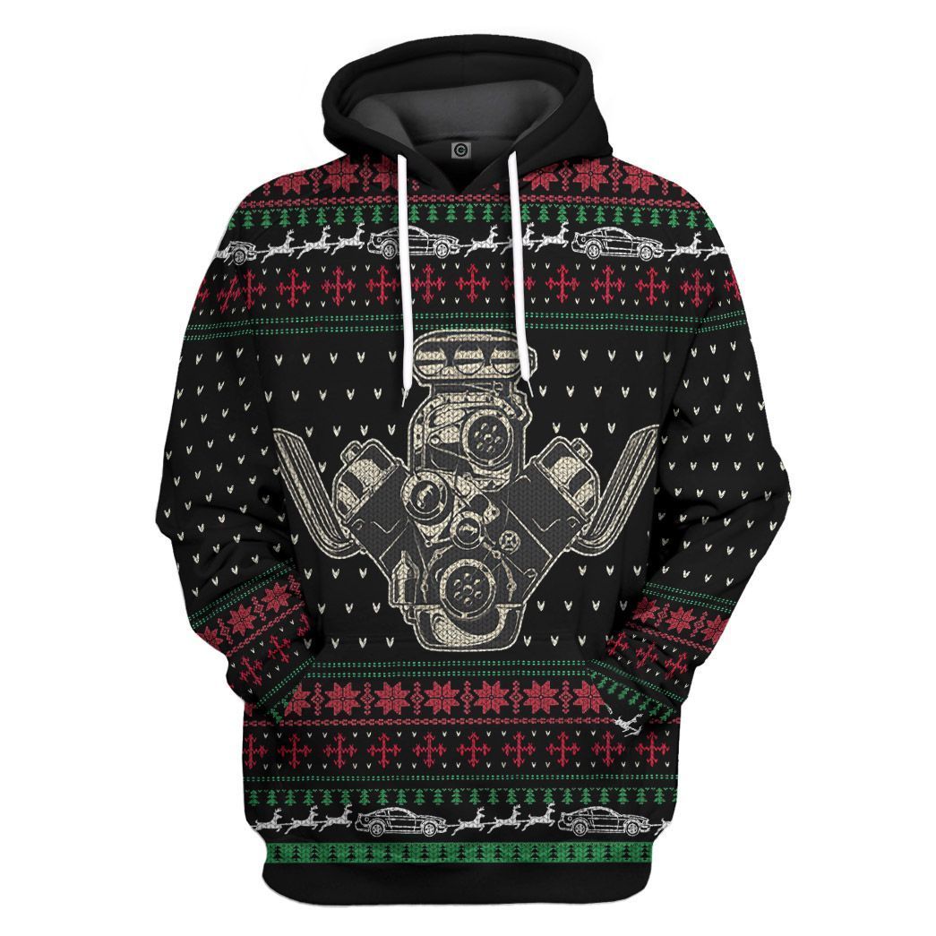 Mysticlife 3D Drag Racing Christmas Sweater Custom Tshirt Hoodie Apparel