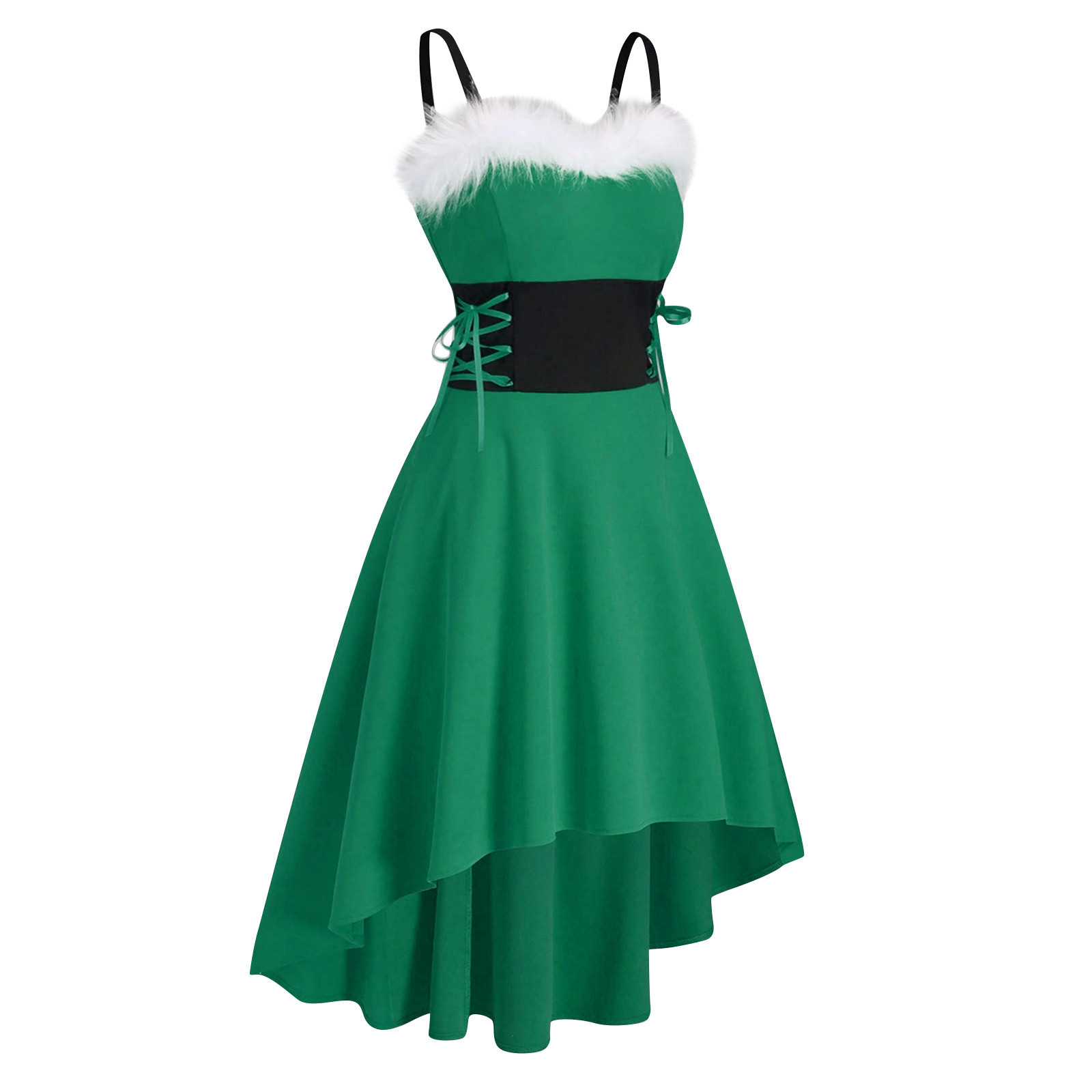 4-color 8-size Christmas Dress Rabbit Girl Sexy Lovely Dress Waist Strap Irregular Dress alx