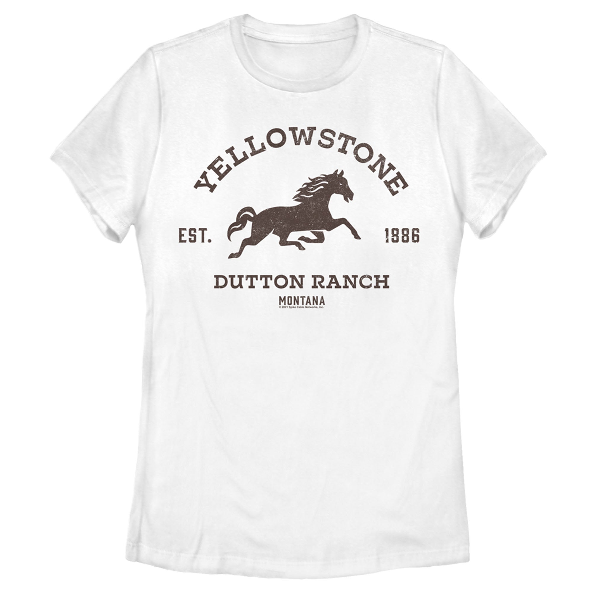 Women’S Yellowstone Brown Horse Dutton Ranch Logo Est. 1886 T-Shirt