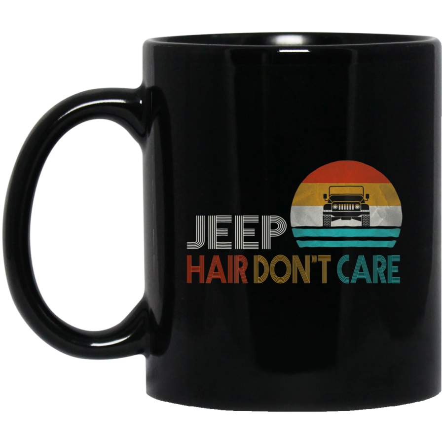 Vintage Jeeps Jeep-Hair Don’t Care Retro Sunset Funny Jeeps Coffee Mug