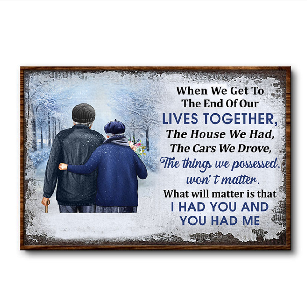 When We Get To The End Old Couple Winter Landscape Poster & Canvas Home Decor Wall Art Visual Art