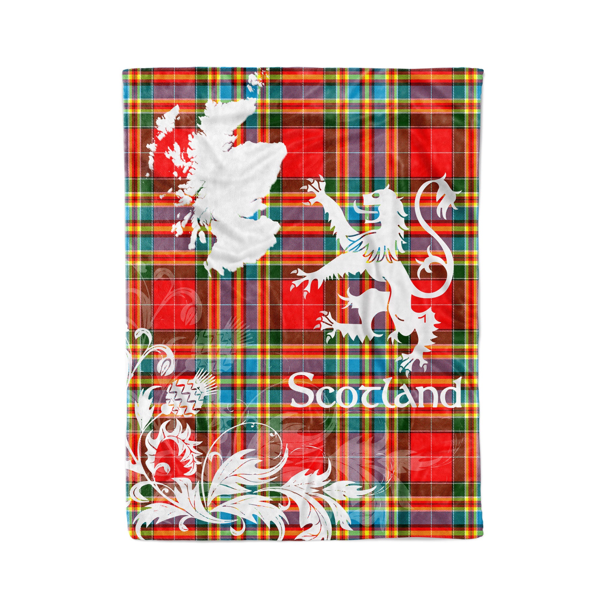 Tartan Plaid Fleece Blanket Tartan Blanket Thistle And Lion Scottish Clan Chattan Modern Plaid Blanket