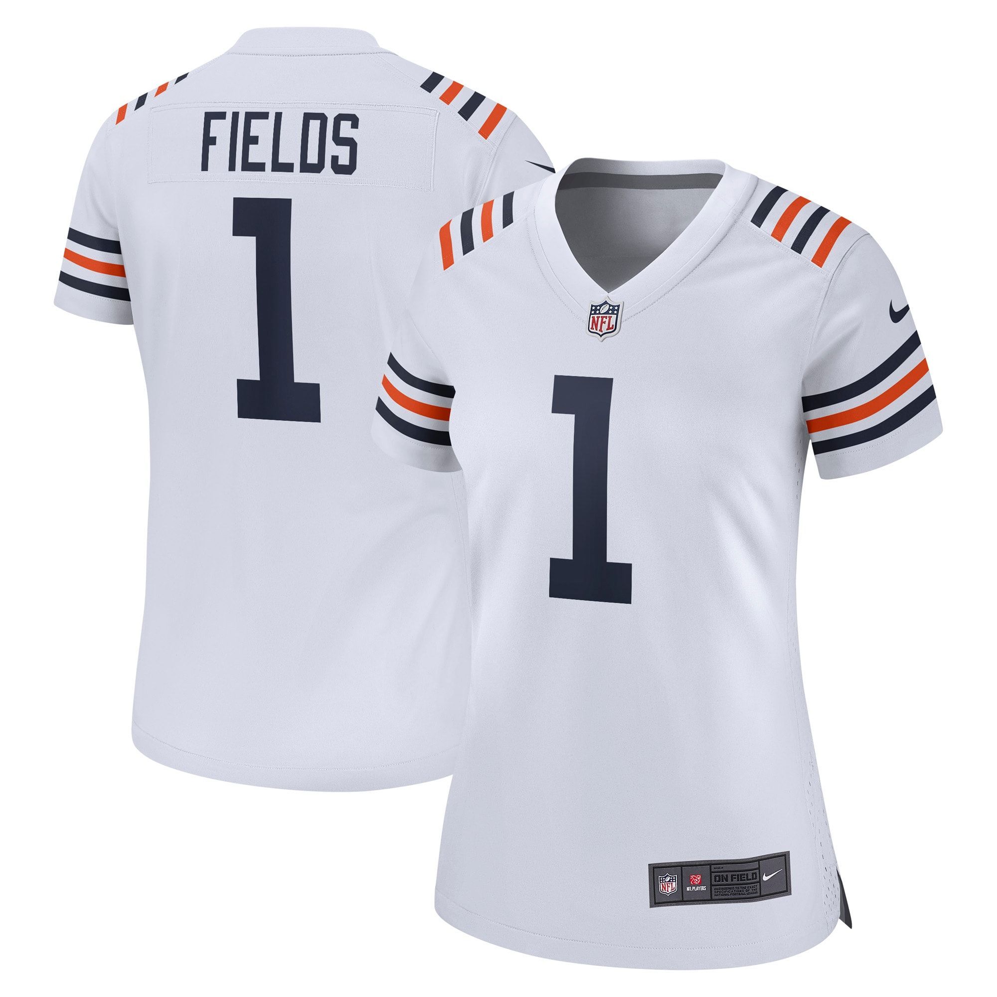 Womens Chicago Bears Justin Fields White 2021 NFL Draft First Round Pick Alternate Classic Game Jersey Gift For Chicago Bears Fans