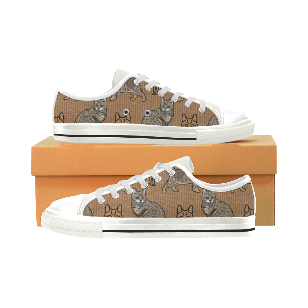 Pixie-bob White Low Top Canvas Shoes for Kid