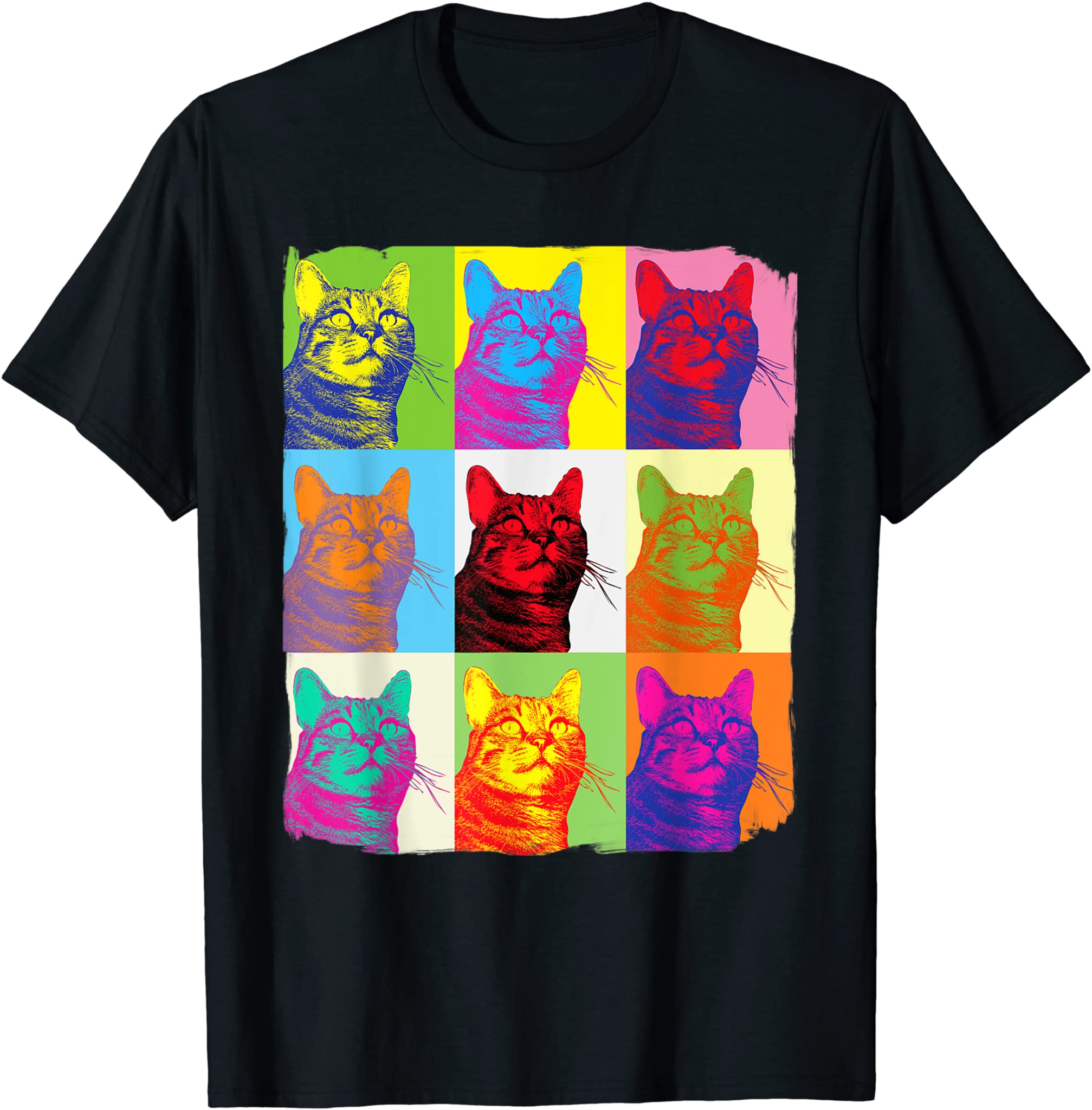 Cat Tshirt, Cat Lover Shirt, Pop Art Womens Cat Shirt, Cat T-Shirt