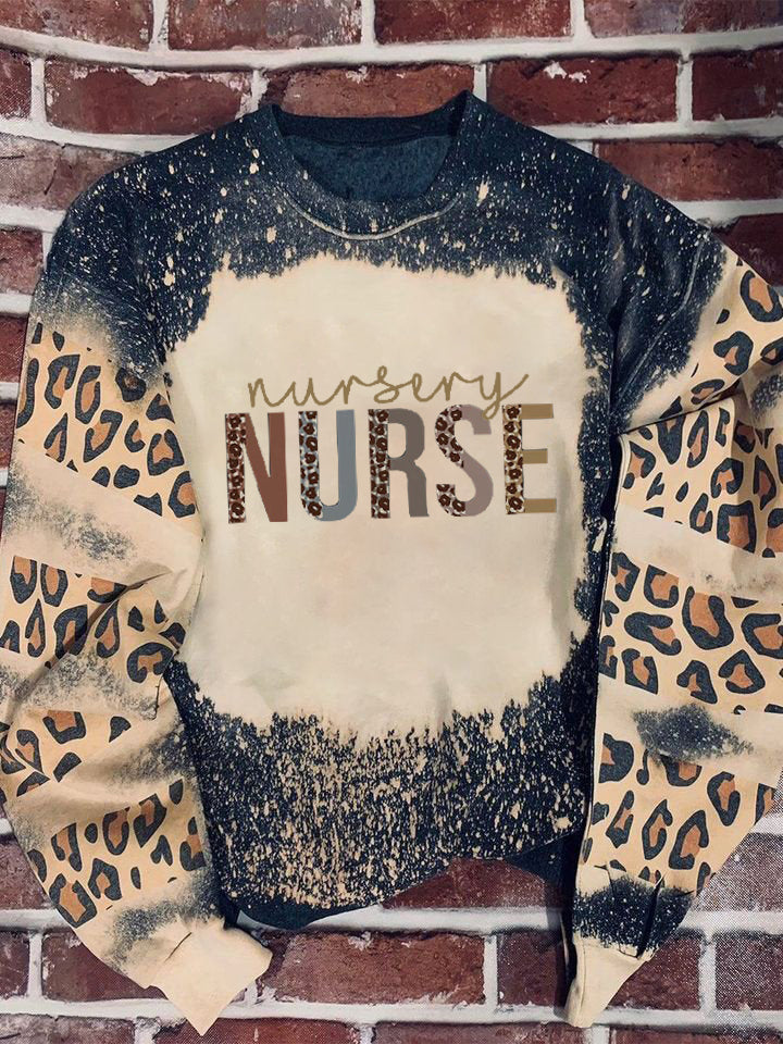 Tmarc Tee Nursery Nurse Leopard Bleached Sweater