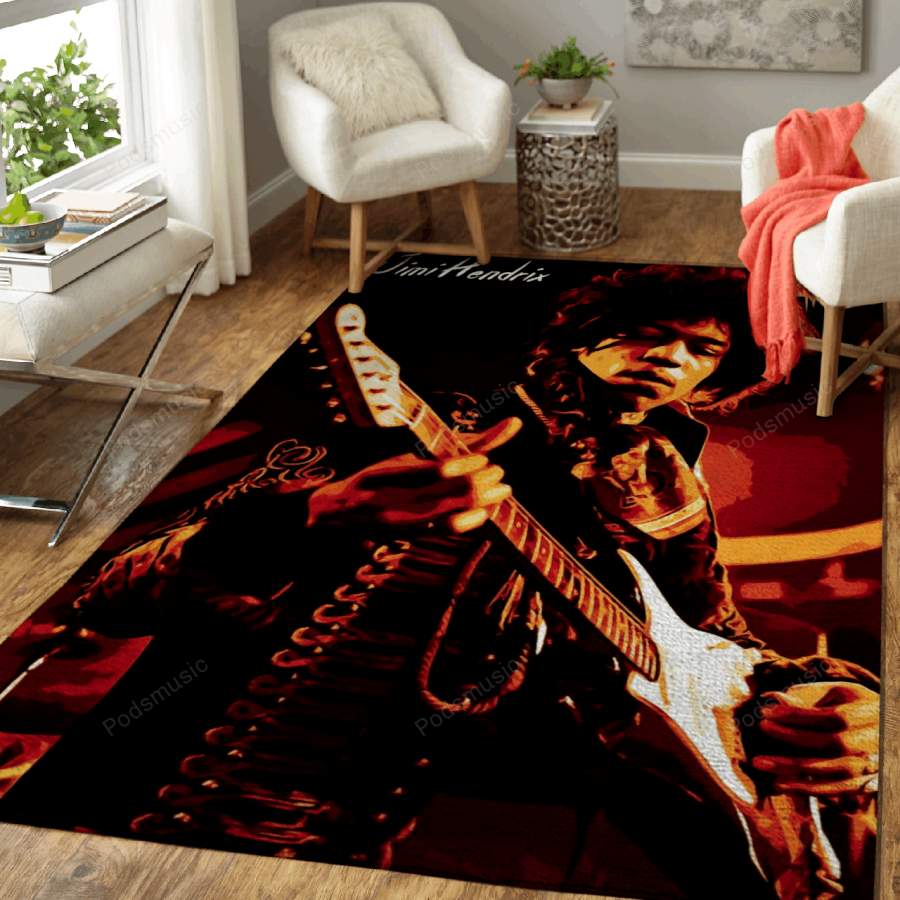 hendrix jimi music rock – Jimi Hendrix Art For Fans Area Rug Living Room C …