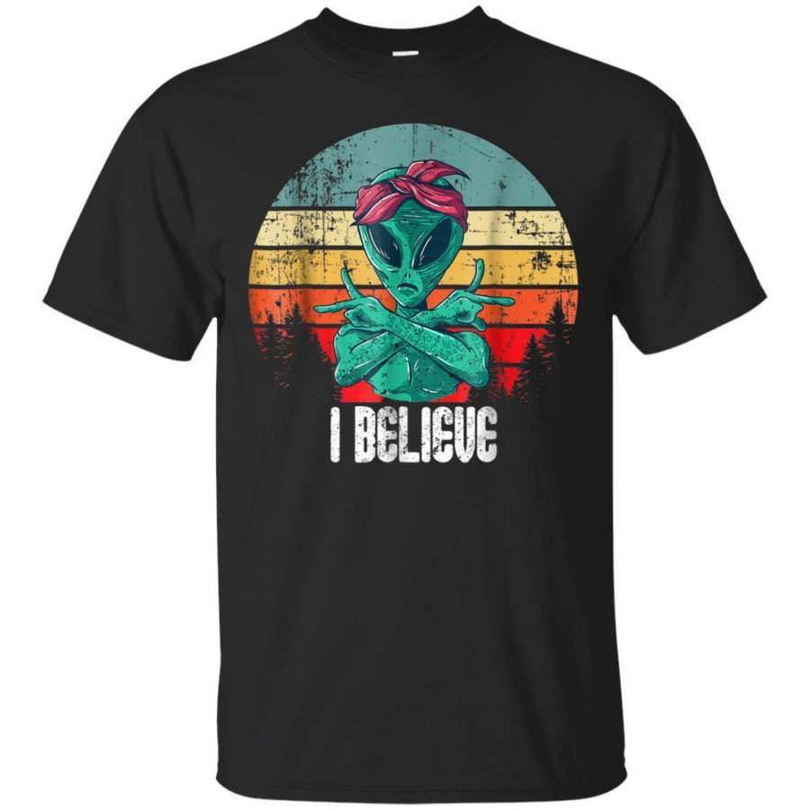 AGR I Believe Et Alien Gangsta In Sunset Retro Style Tshirt Jaq T-shirt