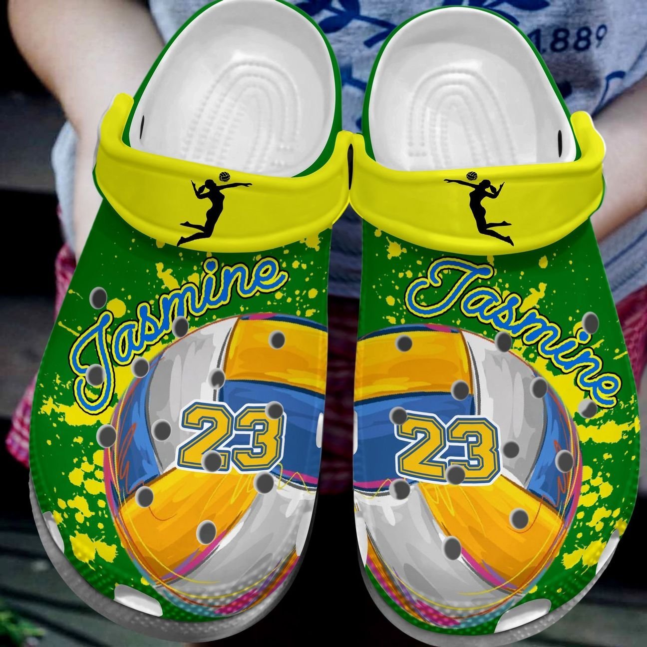 Volleyball Personalize Clog, Custom Name, Text, Fashion Style For Women, Men, Kid, Print 3D Volleyball Lover