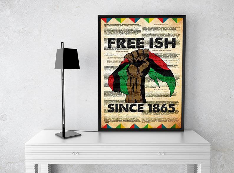 Black Lives Matter Poster, Juneteenth Free-Ish Since 1865 Poster, Civil Rights Icon Vintage Poster